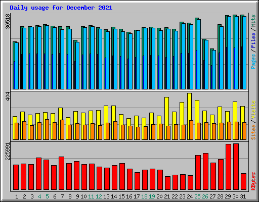 Daily usage for December 2021