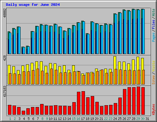 Daily usage for June 2024