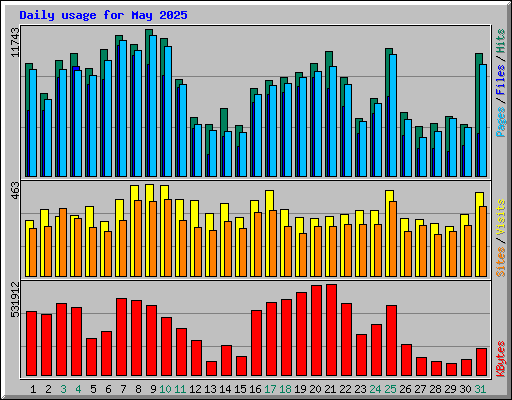 Daily usage for May 2025