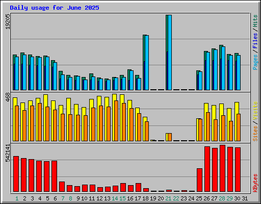 Daily usage for June 2025