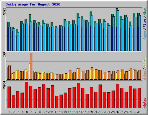 Daily usage for August 2026