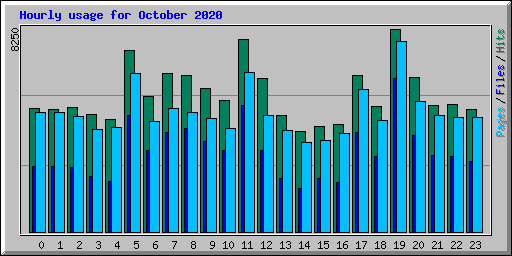 Hourly usage for October 2020