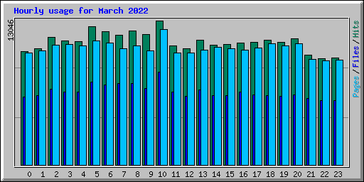 Hourly usage for March 2022
