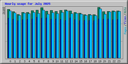 Hourly usage for July 2025
